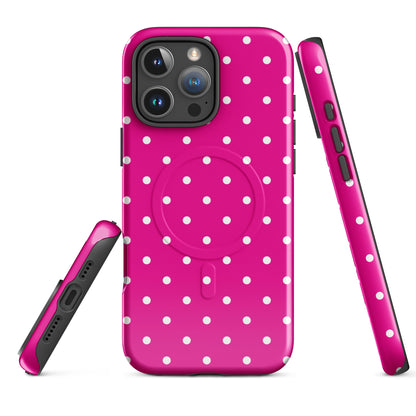 Hot Pink Polka Magsafe iPhone Case