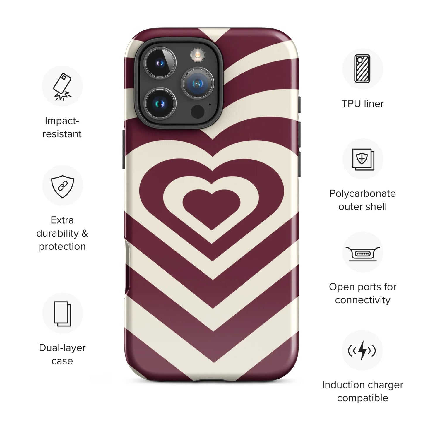 Burgundy Love iPhone Case