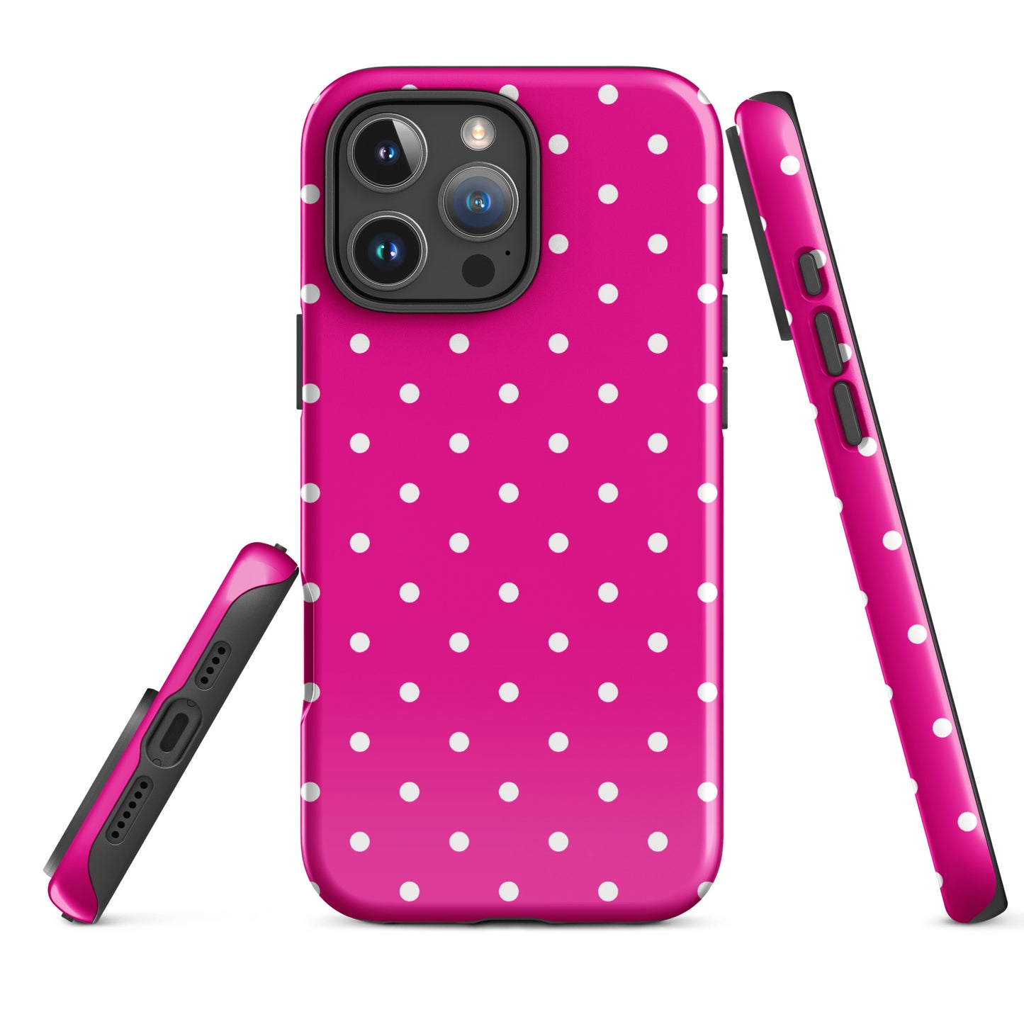 Hot Pink Polka iPhone Case